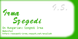 irma szegedi business card